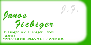 janos fiebiger business card